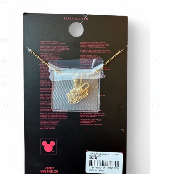 Gold and Black Mickey Mouse Pendant Necklace - Picture 3 of 4